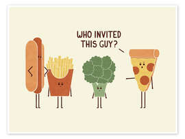 Wall art print Party Crasher - HandsOffMyDinosaur