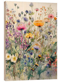 Wood print Wildflowers II - Ryley Gray
