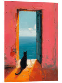 Acrylic print Cat starring at the sea - DejaReve