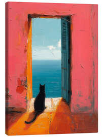 Canvas print Cat starring at the sea - DejaReve