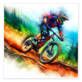 Wall art print Mountain bike downhill I - nobelart