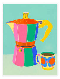 Wall art print Colourful breakfast coffee - Gigi Rosado