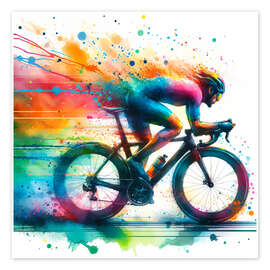 Wall art print Racing Cyclist at Full Speed III - nobelart