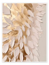 Wall art print Halo Feathers in Gold I - Bella Eve