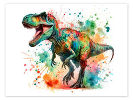 Wall art print Tyrannosaurus Rex in Watercolour II - nobelart