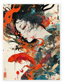 Poster The Koi and the Anime Girl - Frank Daske