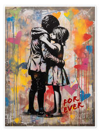 Wall art print Forever Love - Banksy Style - Frank Daske