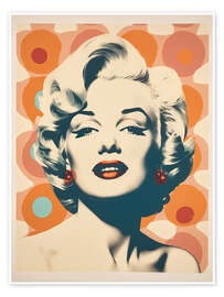 Poster Marilyn Monroe Retro Portrait - Frank Daske
