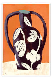 Wall art print Black vase, still life with white flowers - Marco Marella
