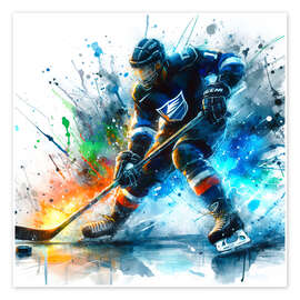 Wall art print Ice Hockey Players in Action - nobelart
