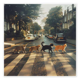 Wall art print Abbey Road Cats - Dikhotomy