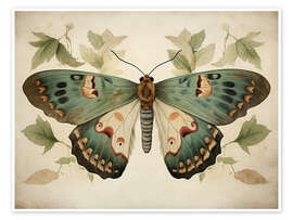 Wall art print Sage green Butterfly - Olga Telnova