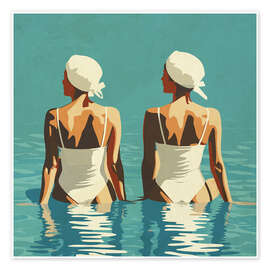 Poster Two friends at the beach - Layla Oz