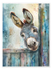 Wall art print It's me, the Little Donkey! - Dolphins DreamDesign
