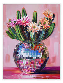 Wall art print Cactus in Disco ball - DejaReve