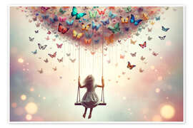 Wall art print Dreamflight on Butterfly Wings - Michael artefacti