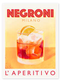 Poster Negroni Milano, l'Aperitivo Italiano - Marco Marella