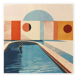 Wall art print Mid Century Swimming Pool - Layla Oz