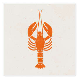 Wall art print Orange Lobster - Nic Squirrell