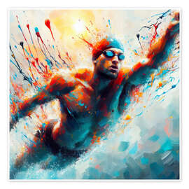 Wall art print Competitive Swimmer II - nobelart