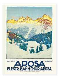 Wall art print Arosa - Electric Railway Chur-Arosa, Switzerland (German) - Vintage Ski Collection