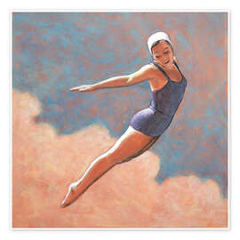 Wall art print High Diver in Soft Clouds - Sarah Morrissette