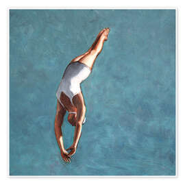Wall art print High Diver in Aqua Sky - Sarah Morrissette