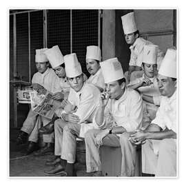 Wall art print Cooks at the Zurich Station During a Break, 1968