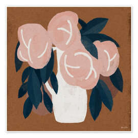 Wall art print Pink flowers vase still life - Marco Marella