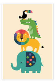 Wall art print Rainbow Safari - Andy Westface