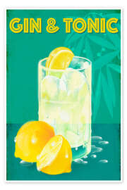 Poster Gin &amp; Tonic Cocktail Drink - Marco Marella