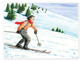 Wall art print Downhill skier - Sarah Morrissette