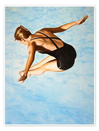Wall art print High Diver with Black Swimsuit - Sarah Morrissette
