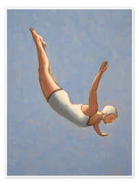 Wall art print Grey-Blue High Diver - Sarah Morrissette