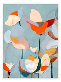 Wall art print Abstract Art Flowers - ThingDesign