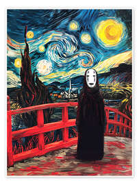 Wall art print Kaonashi Van Gogh - Golden Planet Prints