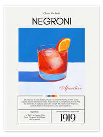 Poster Classic Cocktails: Negroni, 1919 - Felipe Hora