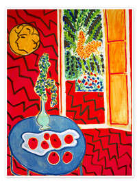 Wall art print Red Interior, Still Life on Blue Table, 1947 - Henri Matisse