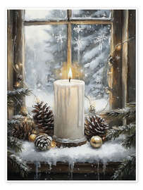 Wall art print Christmas candle still life - Olga Telnova