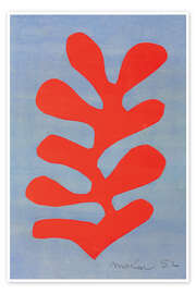 Wall art print Red Algae on Sky Blue Background, 1952 - Henri Matisse