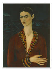 Wall art print Self-portrait wearing a velvet dress, 1926 - Frida Kahlo