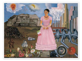 Wall art print Self-portrait on the border of Mexico and the USA, 1932 - Frida Kahlo