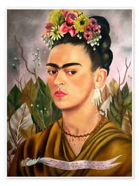 Wall art print Self Portrait, Dedicated to Dr Eloesser, 1940 - Frida Kahlo