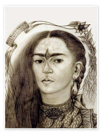 Wall art print Self portrait dedicated to Marte R. Gomez, 1946 - Frida Kahlo