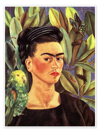 Wall art print Self-portrait with Bonito, 1941 - Frida Kahlo