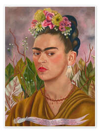 Wall art print Self-Portrait, Dedicated to Dr. Eloesser - Frida Kahlo