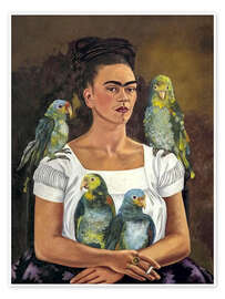 Wall art print Me and My Parrots, 1941 - Frida Kahlo