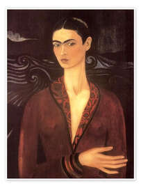 Wall art print Self-portrait in a velvet dress, 1926 - Frida Kahlo