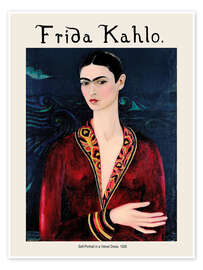 Wall art print Self-portrait in a velvet dress, 1926 II - Frida Kahlo