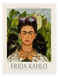 Wall art print Self-Portrait With Thorn Necklace and Hummingbird, 1940 - Frida Kahlo